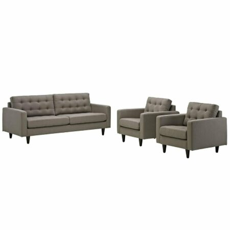 EAST END IMPORTS Empress Sofa and Armchairs Set of 3- Granite EEI-1314-GRA